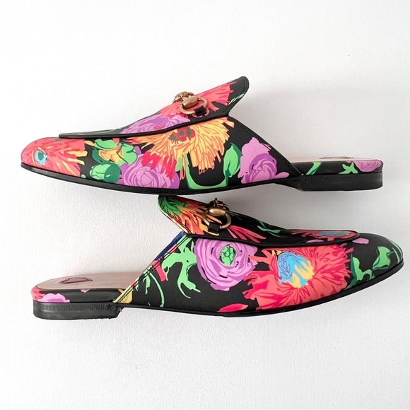 GUCCI || Princetown Ken Scott Infinity Jenni Floral Horsebit Loafers Mules Slide - Picture 8 of 13